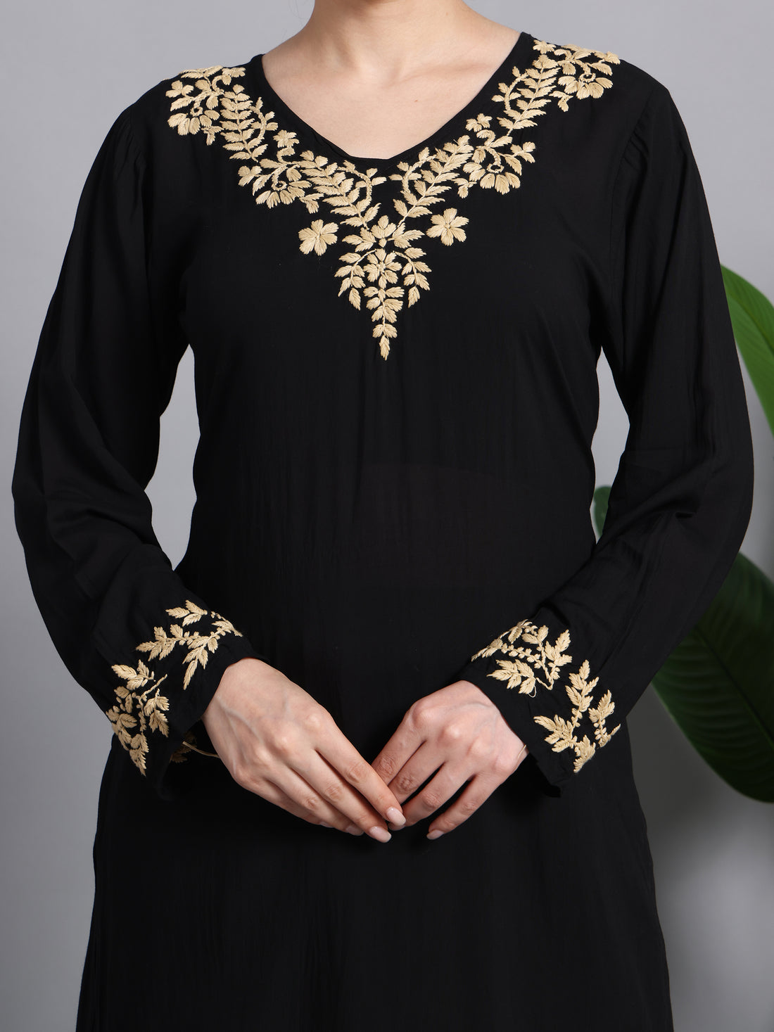 FALAK MODAL KURTA-BOTTOM SET-Golden