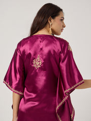 Chikankari Kaaftan- WINE