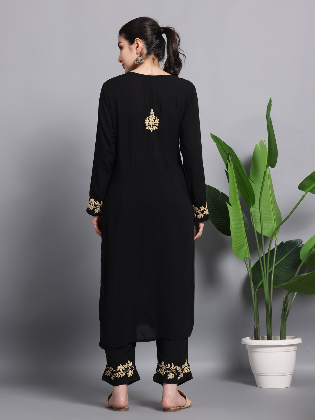 FALAK MODAL KURTA-BOTTOM SET-Golden