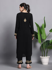 FALAK MODAL KURTA-BOTTOM SET-Golden