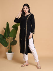 RUHANI BLACK KURTA SET- GOLDEN