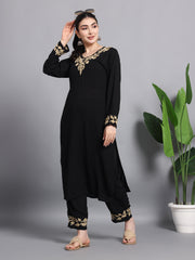 FALAK MODAL KURTA-BOTTOM SET-Golden