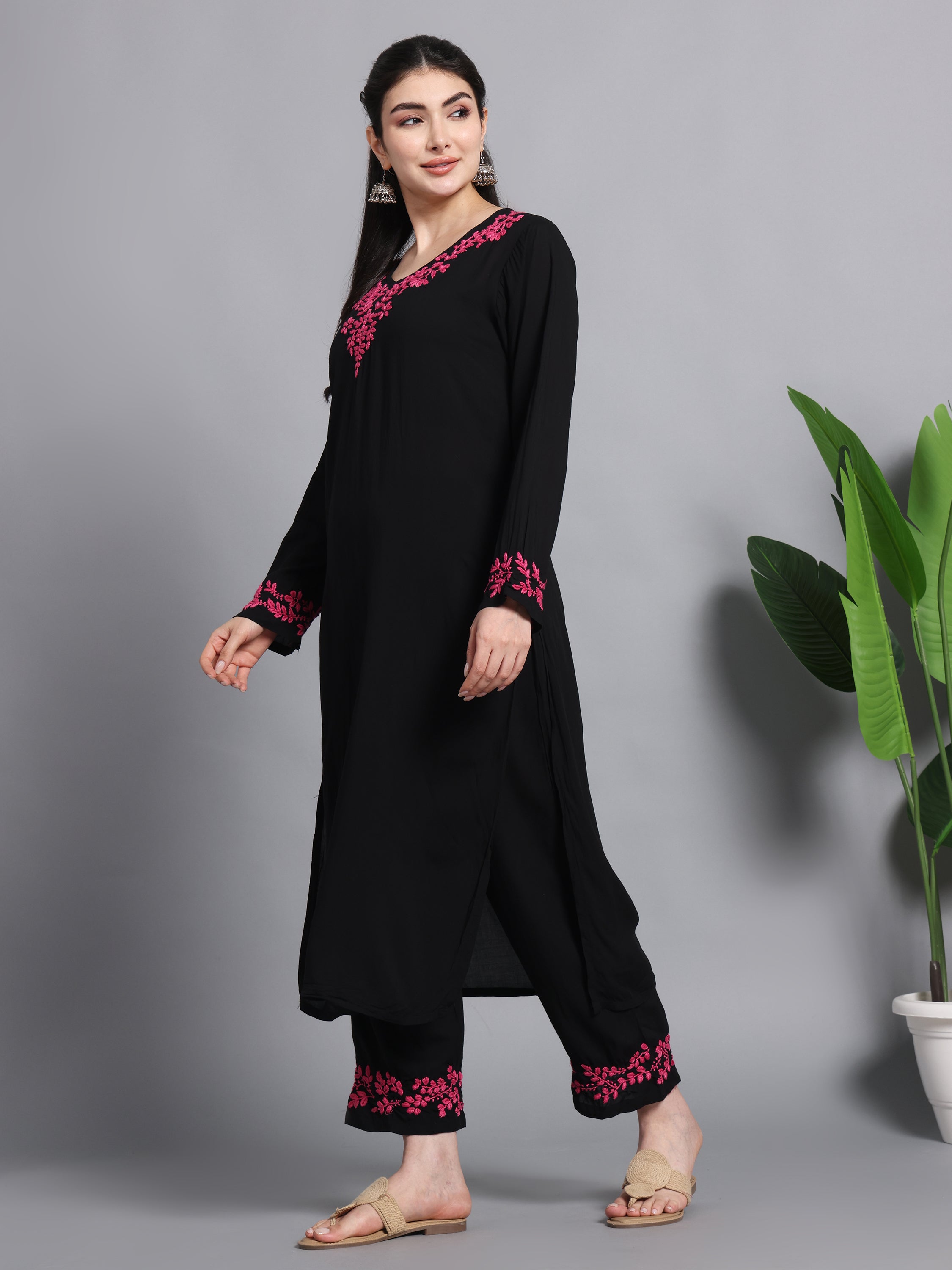 FALAK MODAL KURTA SET-Pink
