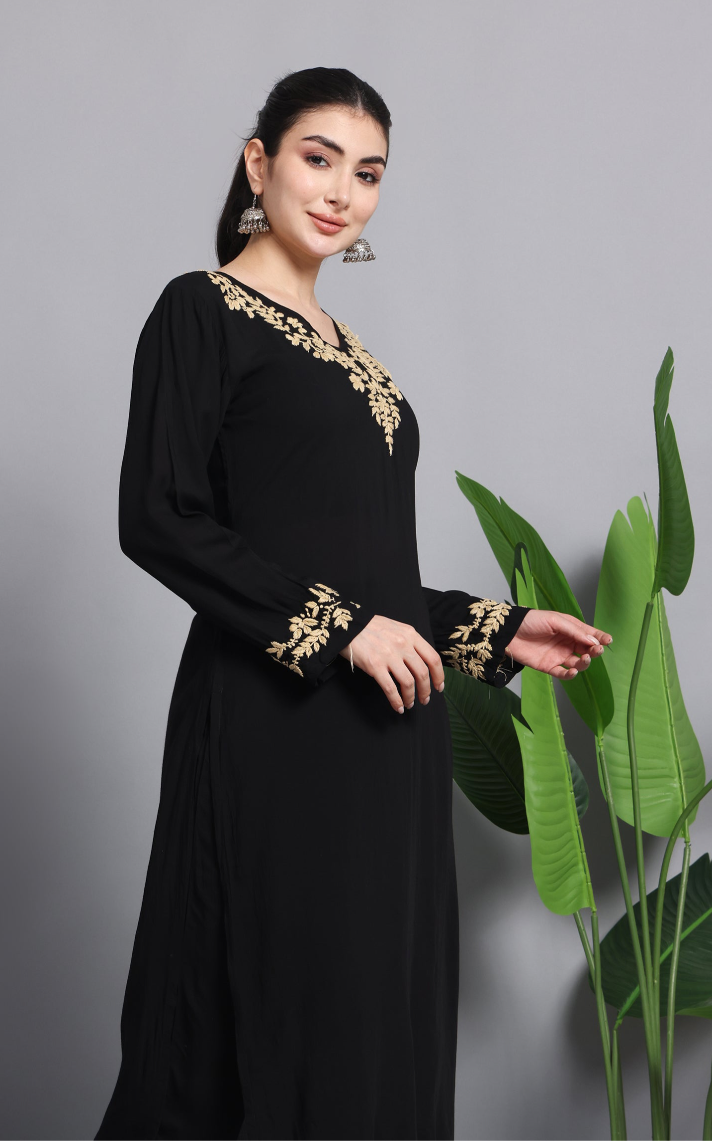 FALAK MODAL KURTA-BOTTOM SET-Golden