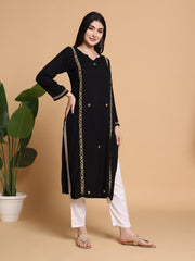 RUHANI BLACK KURTA SET- GOLDEN