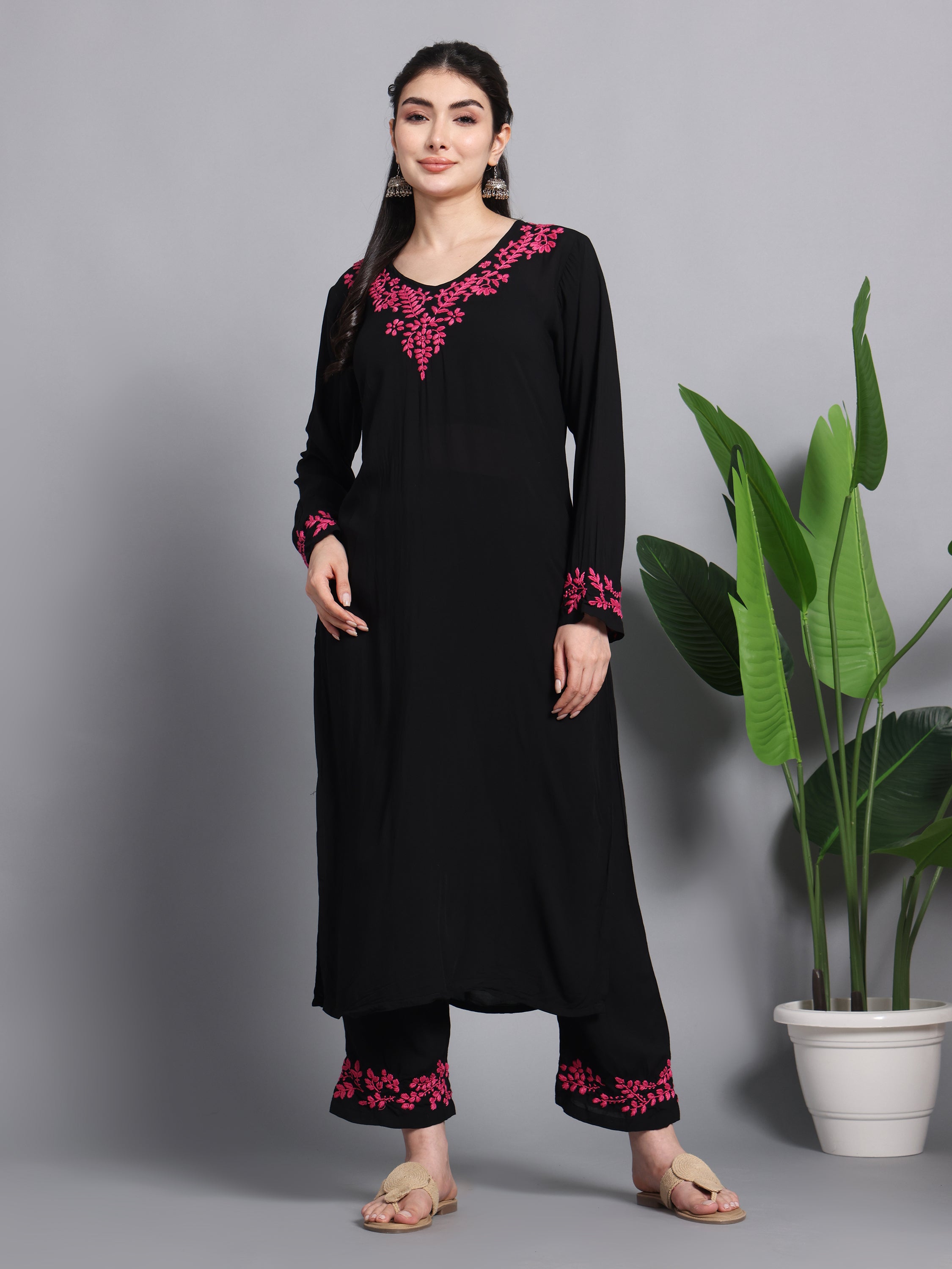FALAK MODAL KURTA SET-Pink