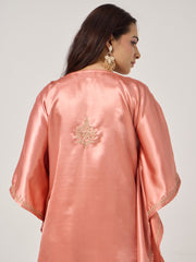 Chikankari Kaaftan- PEACH