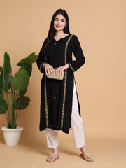 RUHANI BLACK KURTA SET- GOLDEN