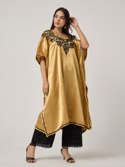 Chikankari Kaaftan- GOLD-BLACK