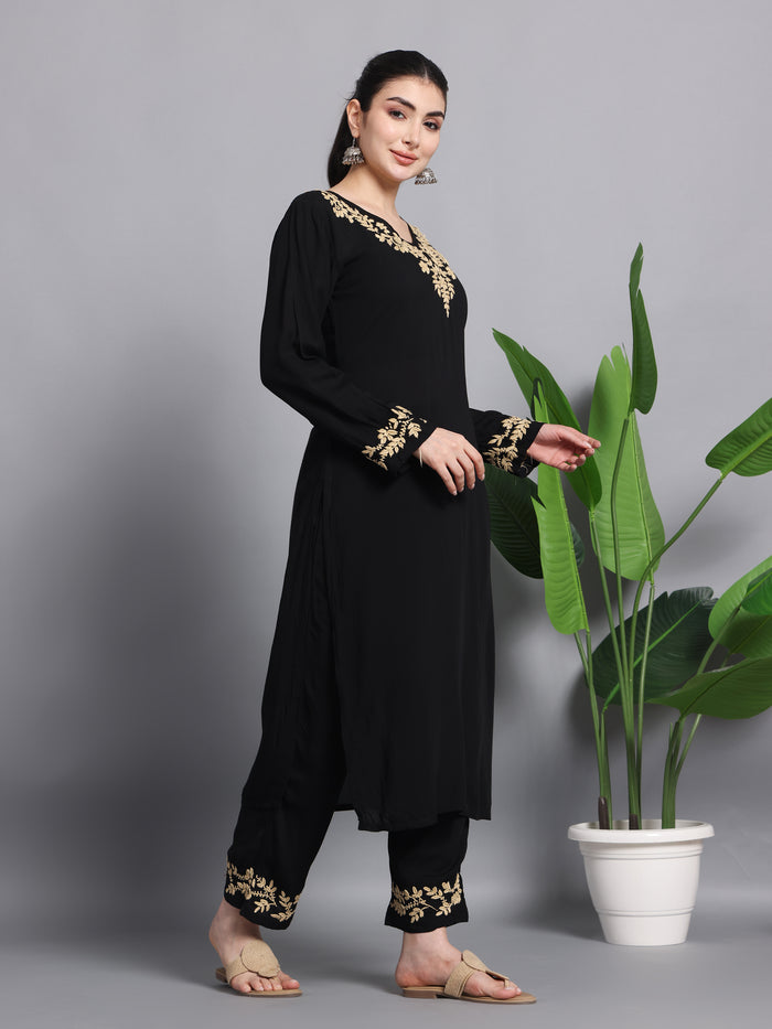 FALAK MODAL KURTA-BOTTOM SET-Golden