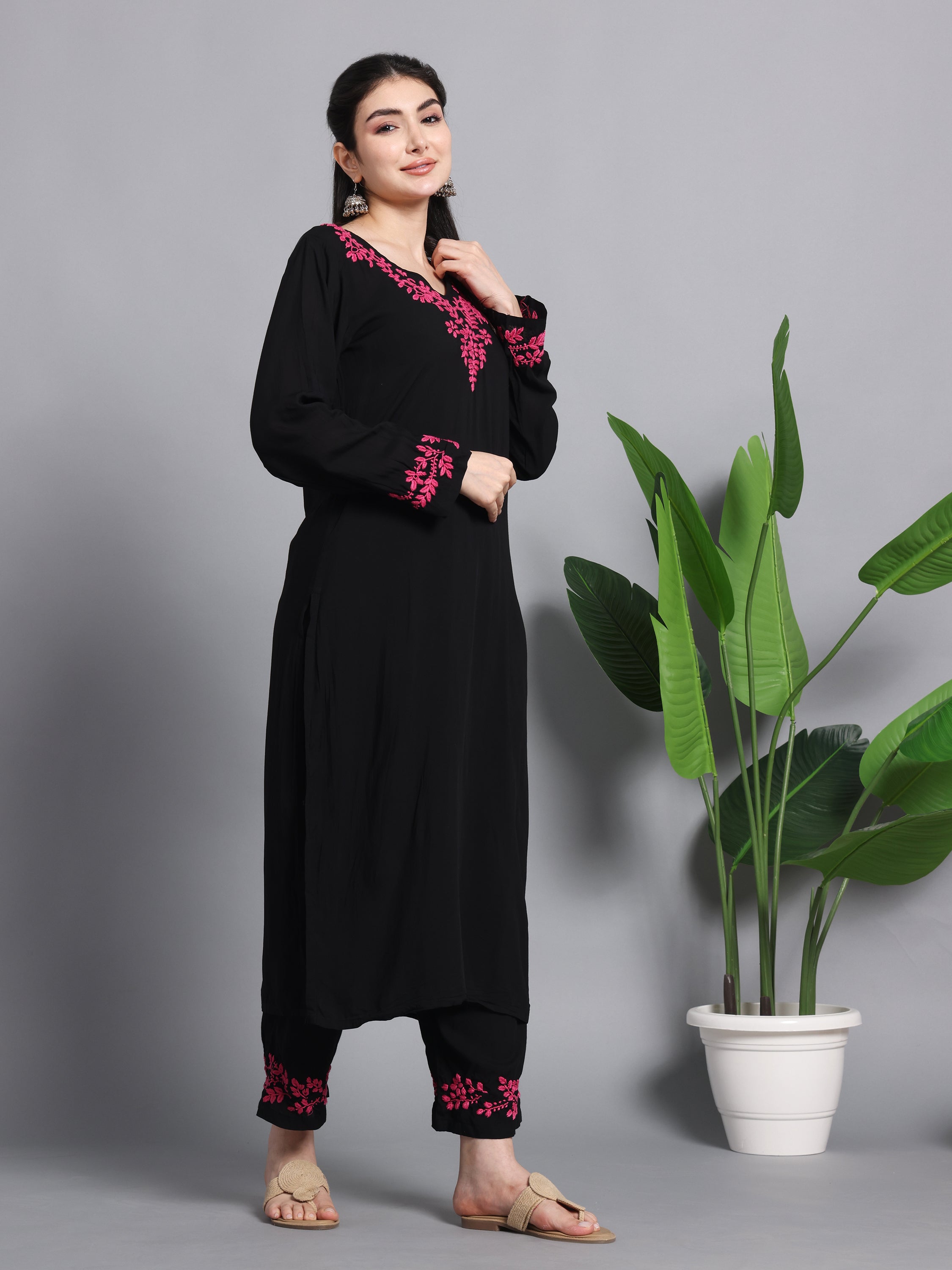 FALAK MODAL KURTA SET-Pink