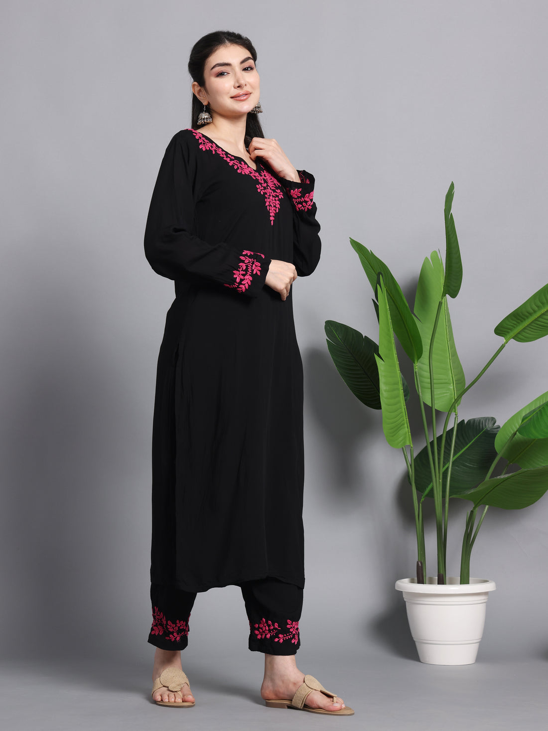 FALAK MODAL KURTA SET-Pink