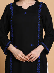 RUHANI BLACK KURTA SET- ROYAL BLUE