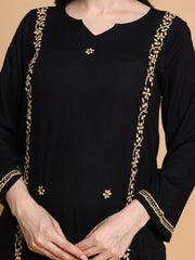 RUHANI BLACK KURTA SET- GOLDEN