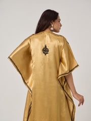 Chikankari Kaaftan- GOLD-BLACK