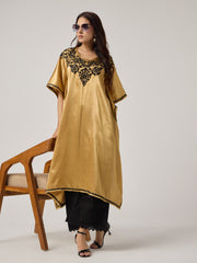 Chikankari Kaaftan- GOLD-BLACK