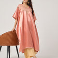 Chikankari Kaaftan- PEACH