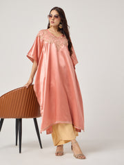 Chikankari Kaaftan- PEACH