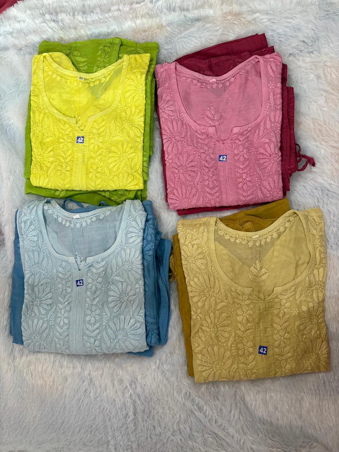 Rangreza Chikankari Suit Set- Rose Pink Ombre
