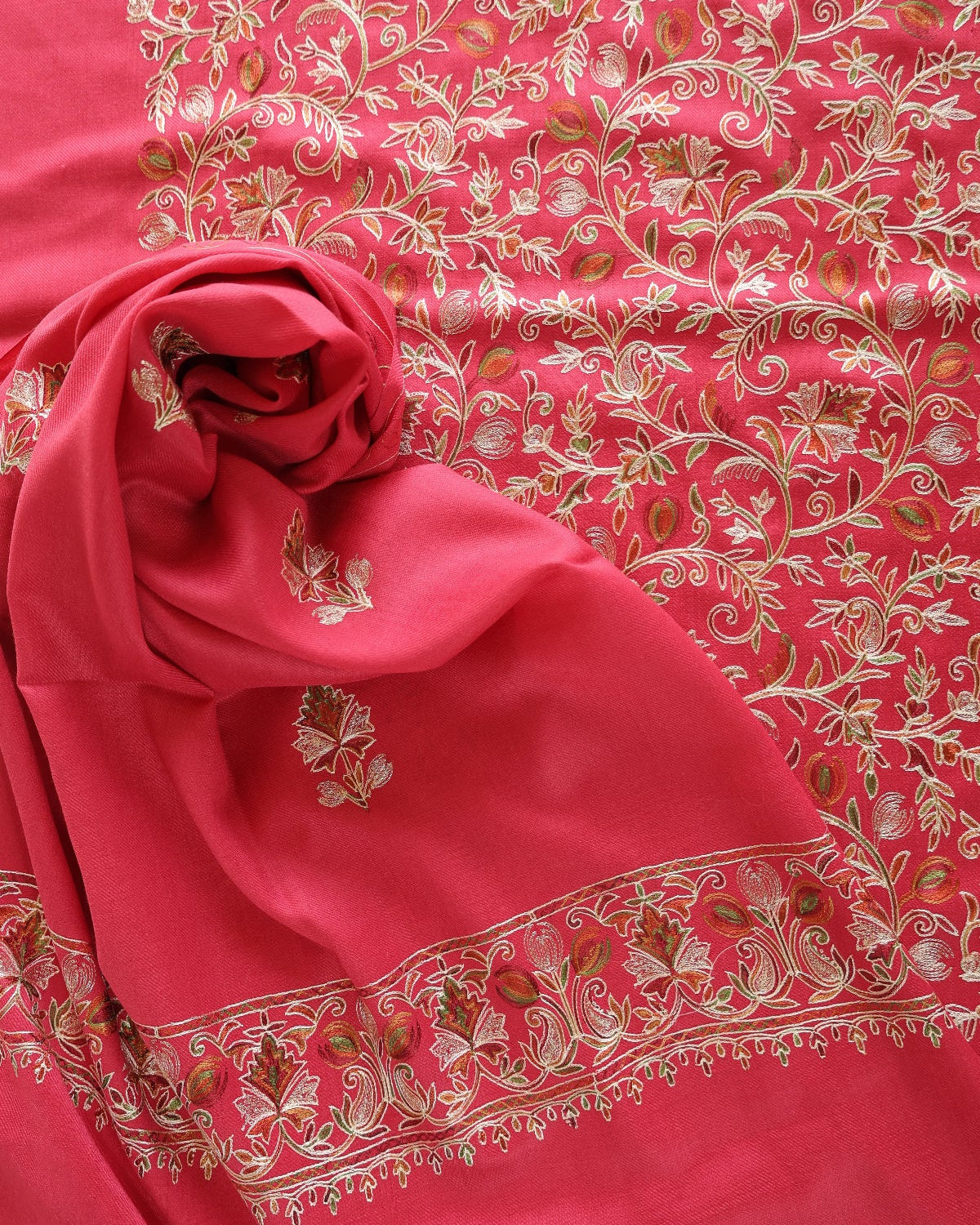 QIRAT- Kashmiri Inspired Aari Work Unstitched 3-Piece Suit Set