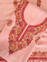 Mehreen- Kashmiri Aari Work floral embroidery 3-piece Suit set (PEACH)