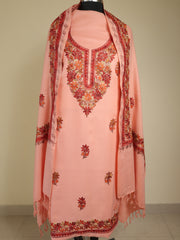 Mehreen- Kashmiri Aari Work floral embroidery 3-piece Suit set (PEACH)