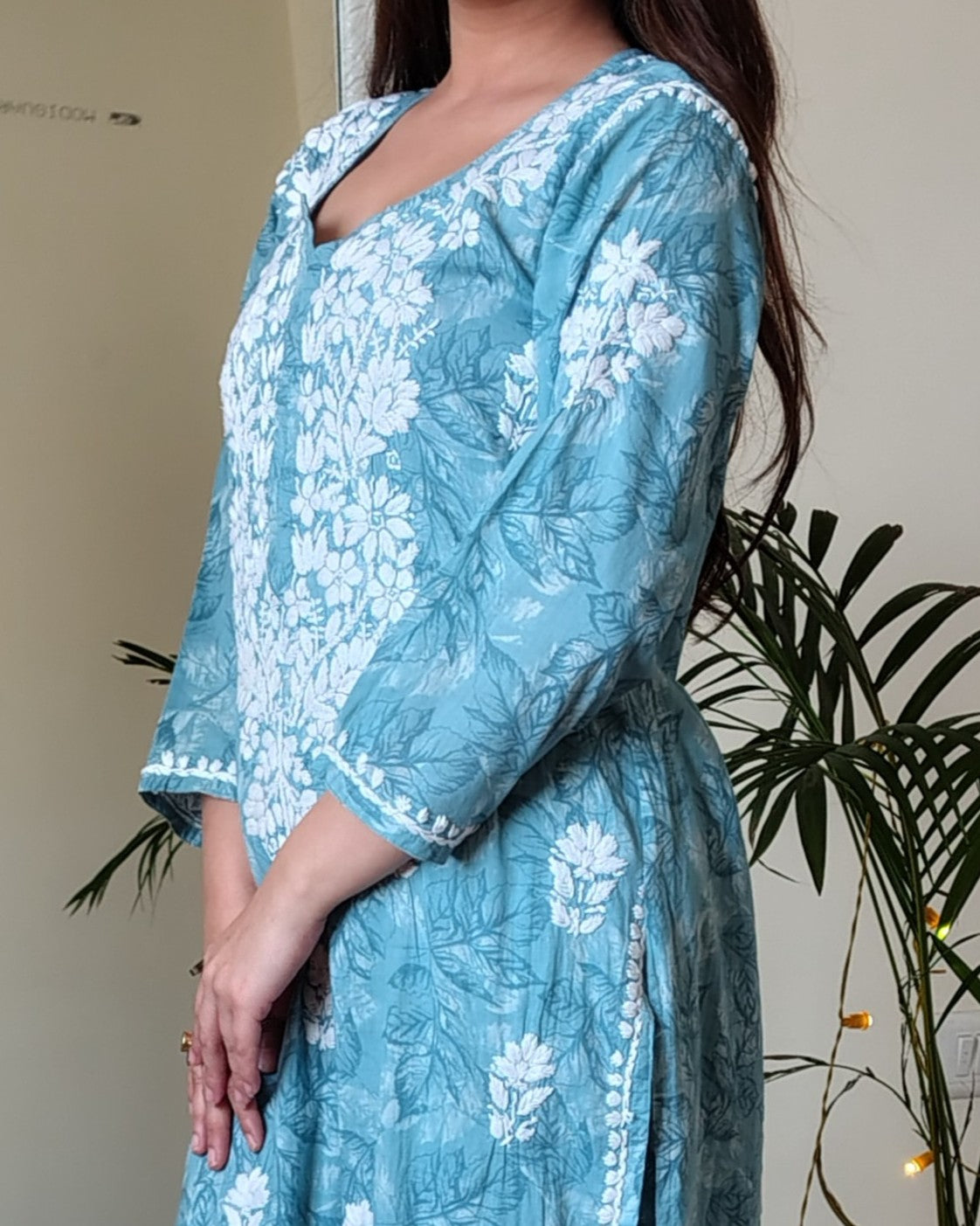 RAHAT Prussian Blue Kurta Plazzo Set