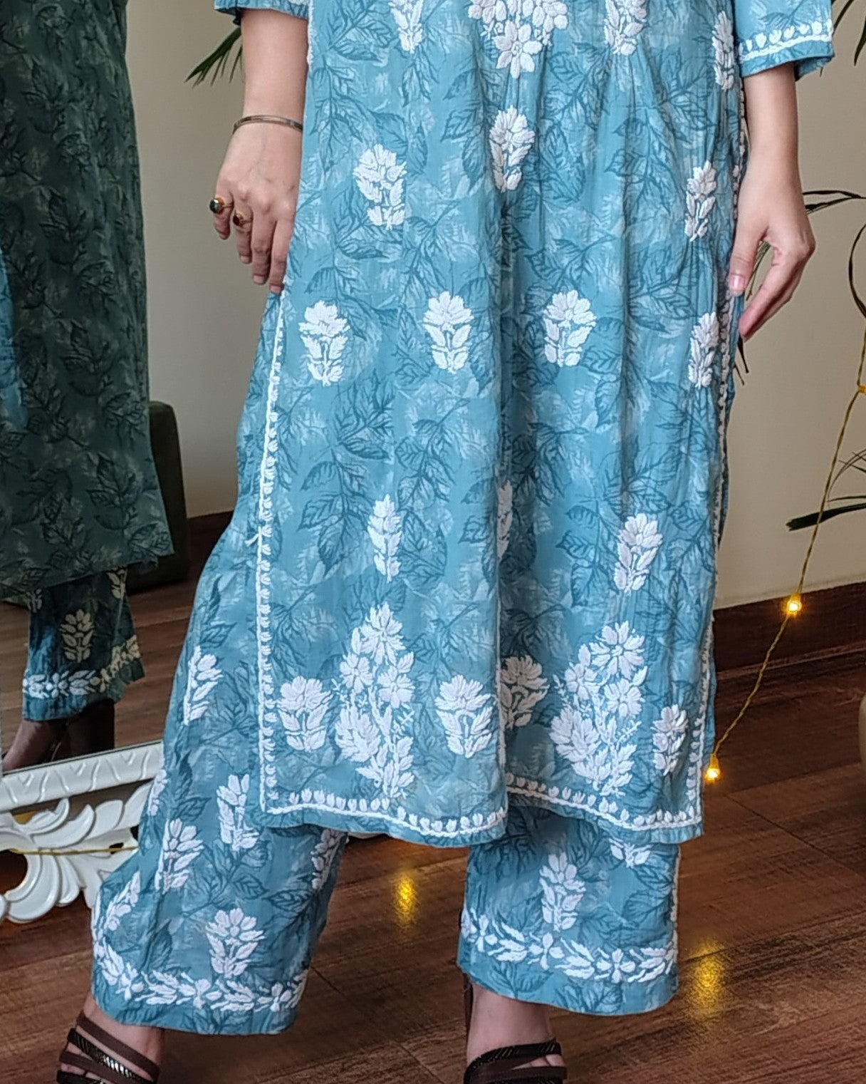 RAHAT Prussian Blue Kurta Plazzo Set