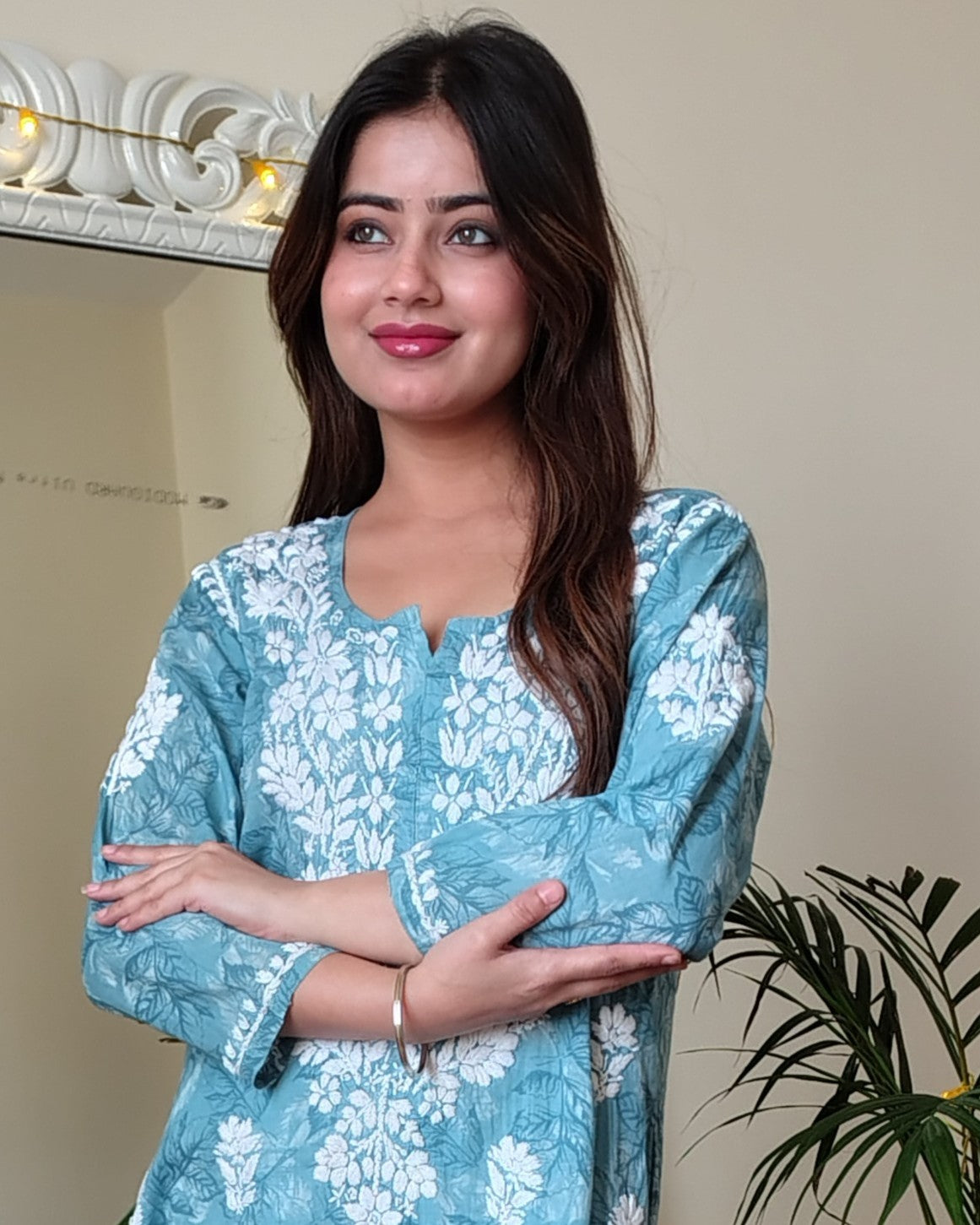 RAHAT Prussian Blue Kurta Plazzo Set