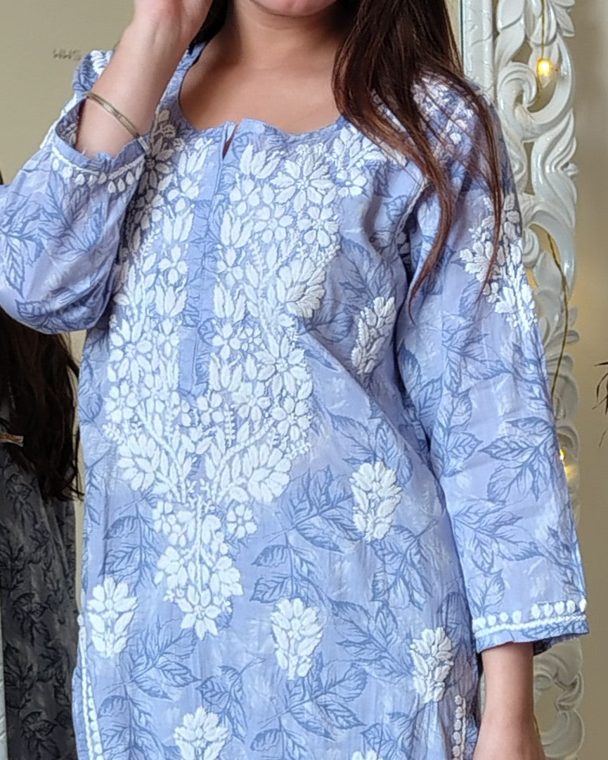 RAHAT Powder Blue Kurta Plazzo Set