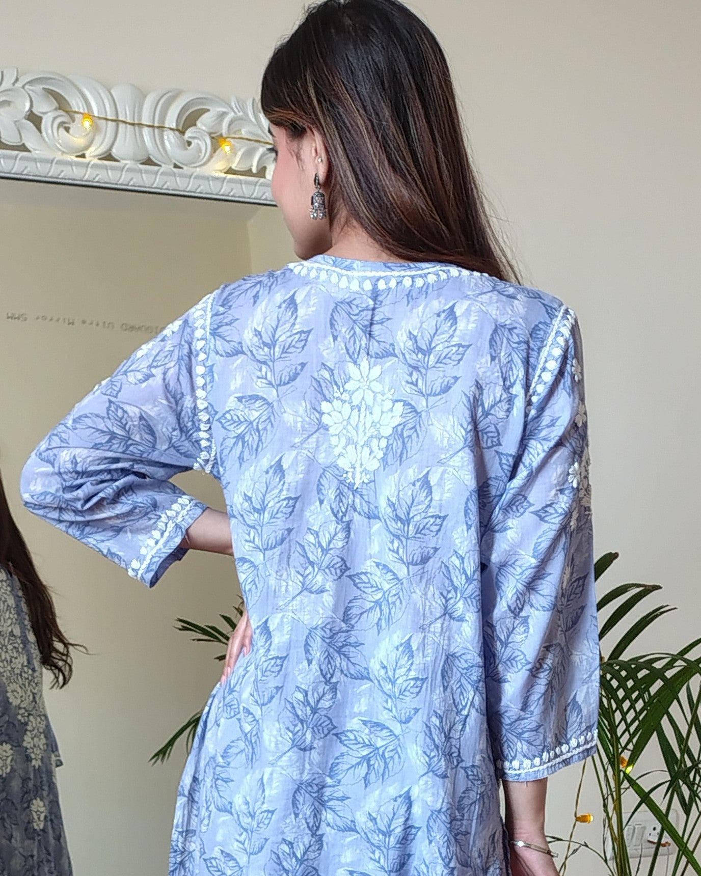 RAHAT Powder Blue Kurta Plazzo Set
