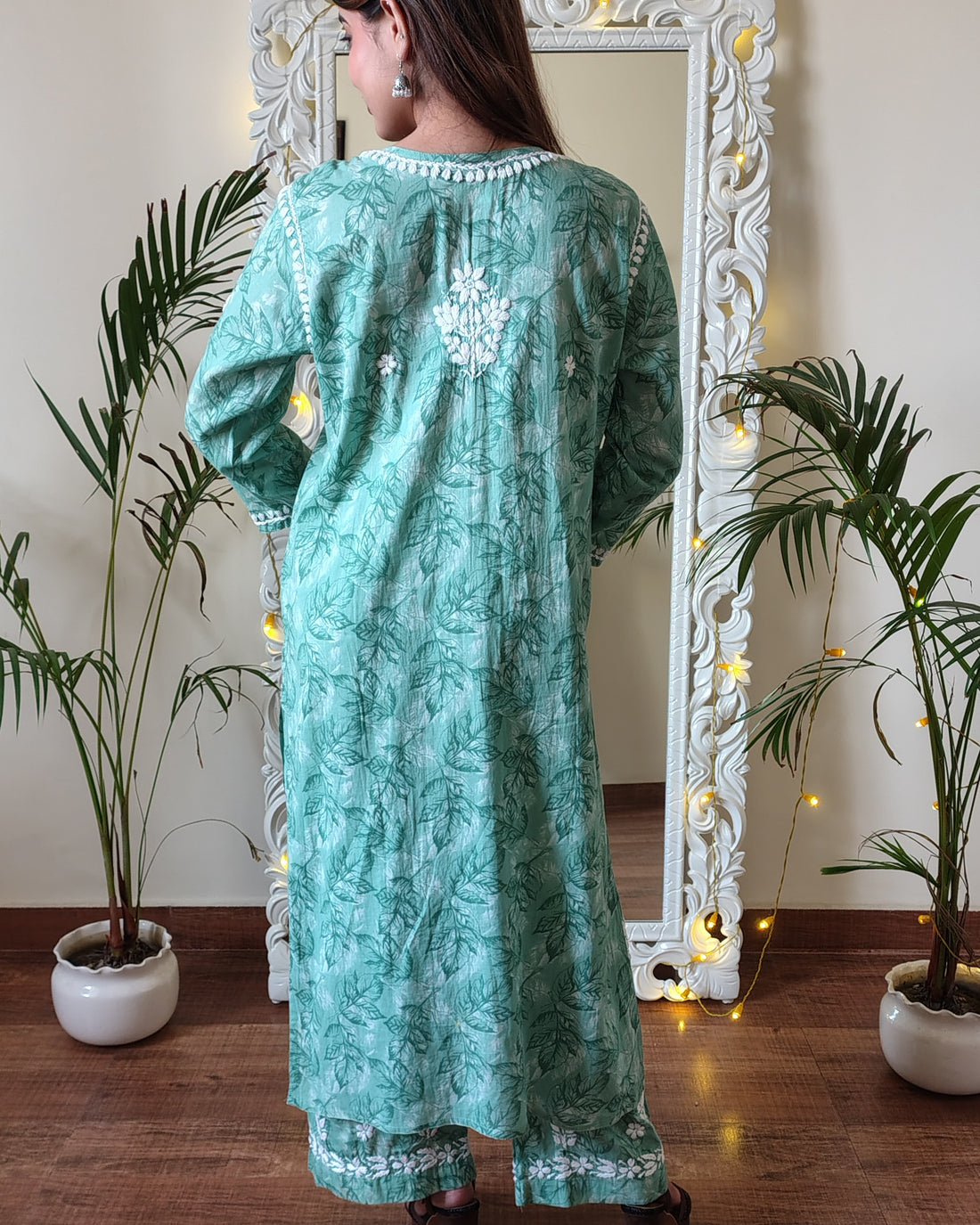 RAHAT Mint Green Kurta Plazzo Set