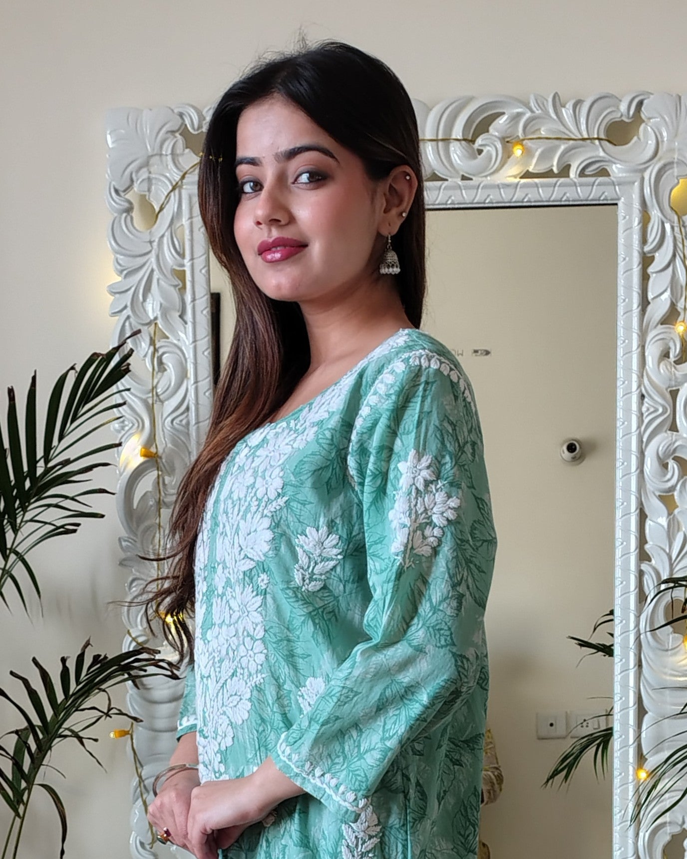 RAHAT Mint Green Kurta Plazzo Set