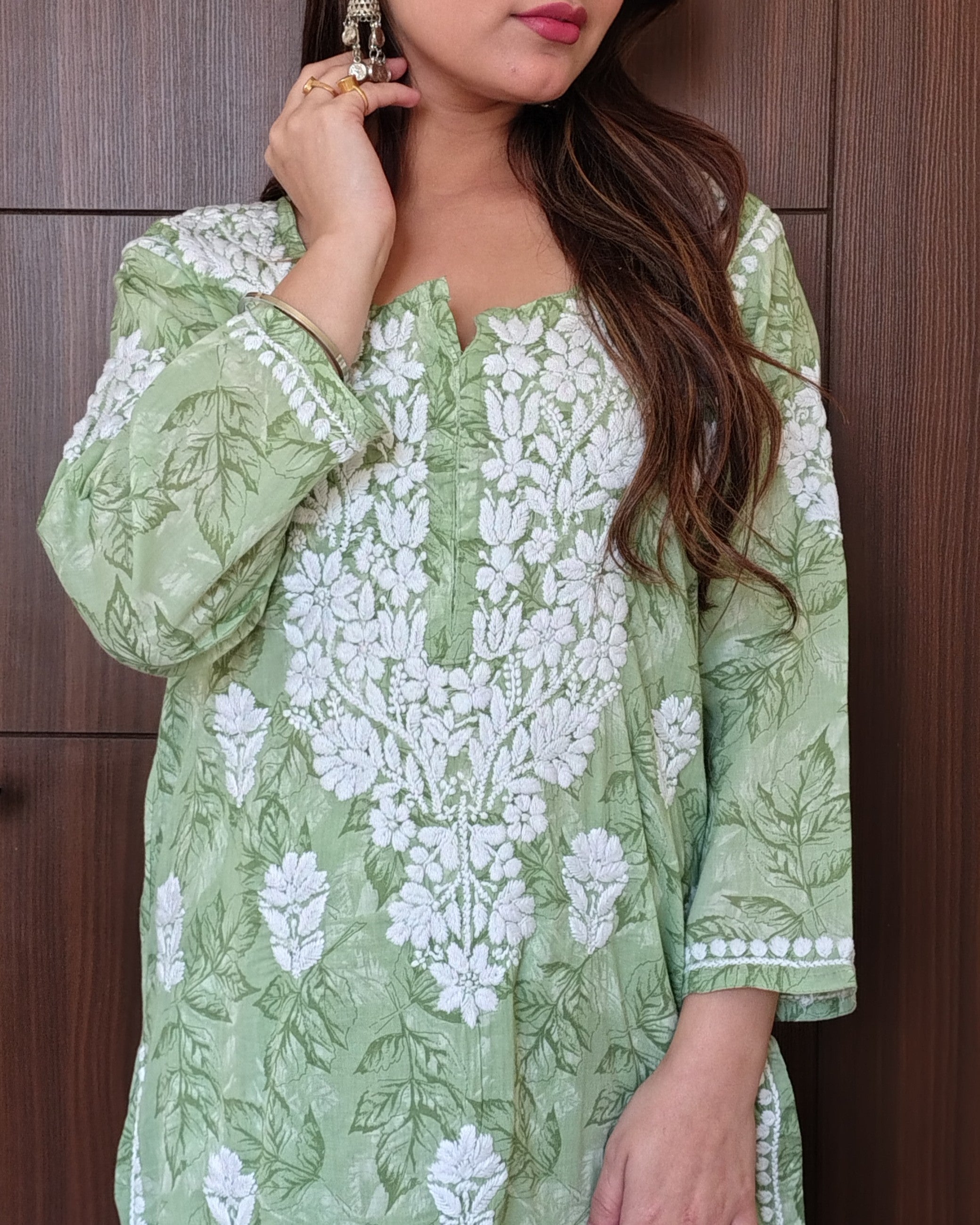RAHAT Moss Green Kurta Plazzo Set