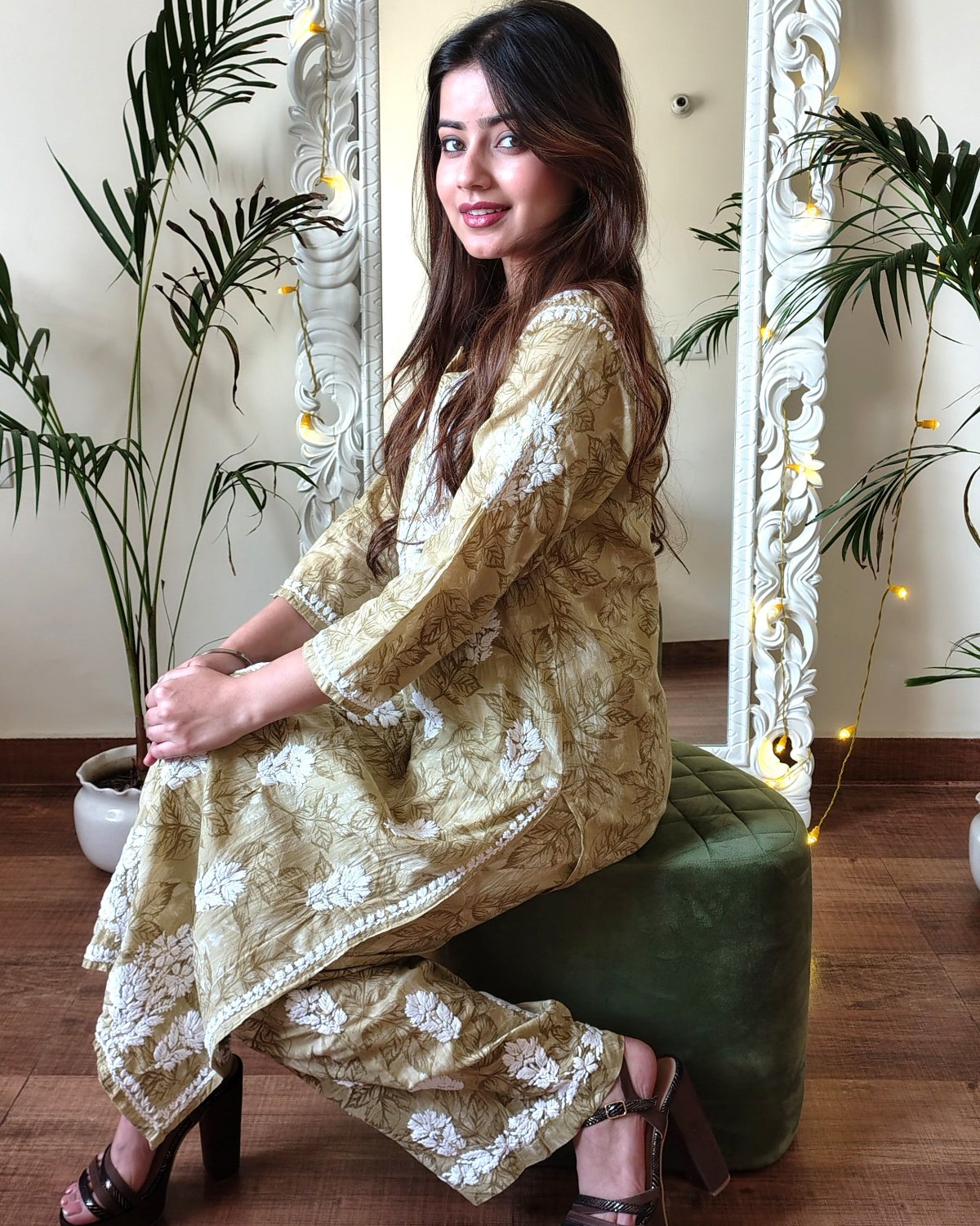 RAHAT OLIVE Kurta Plazzo Set