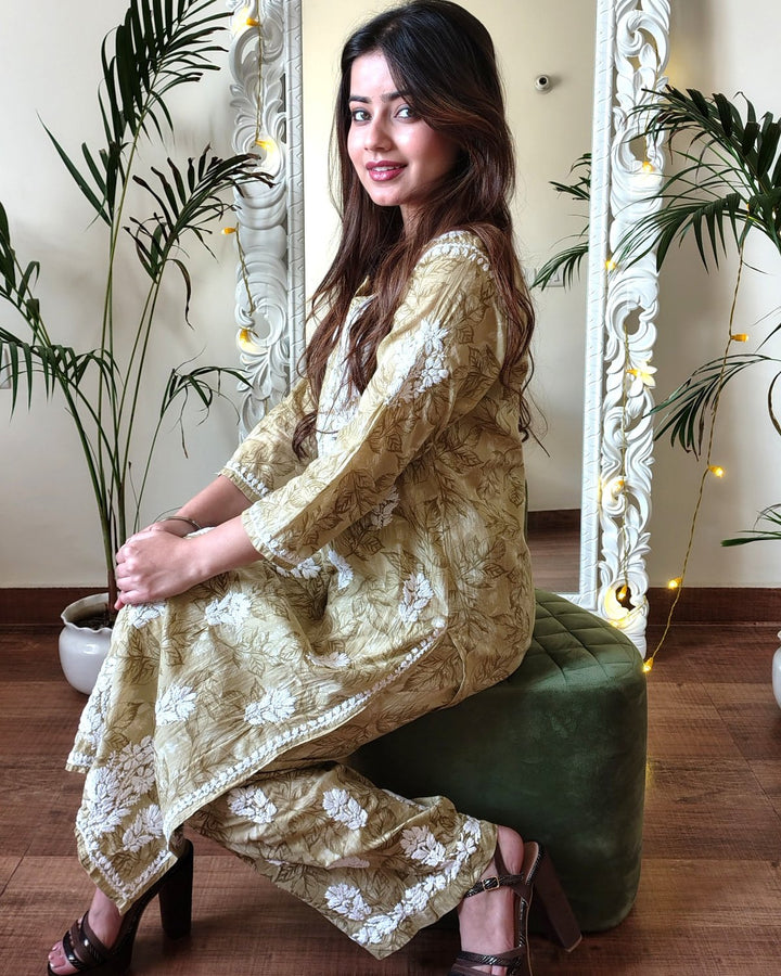 RAHAT OLIVE Kurta Plazzo Set