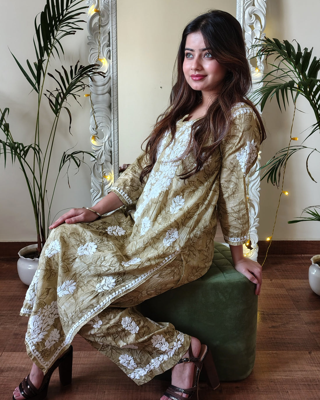 RAHAT OLIVE Kurta Plazzo Set