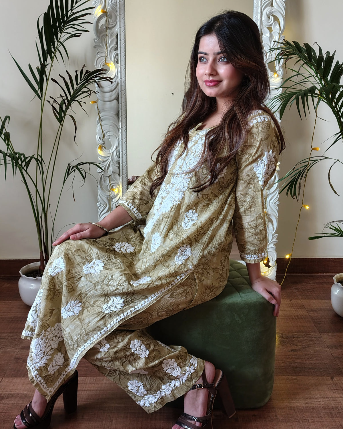 RAHAT OLIVE Kurta Plazzo Set