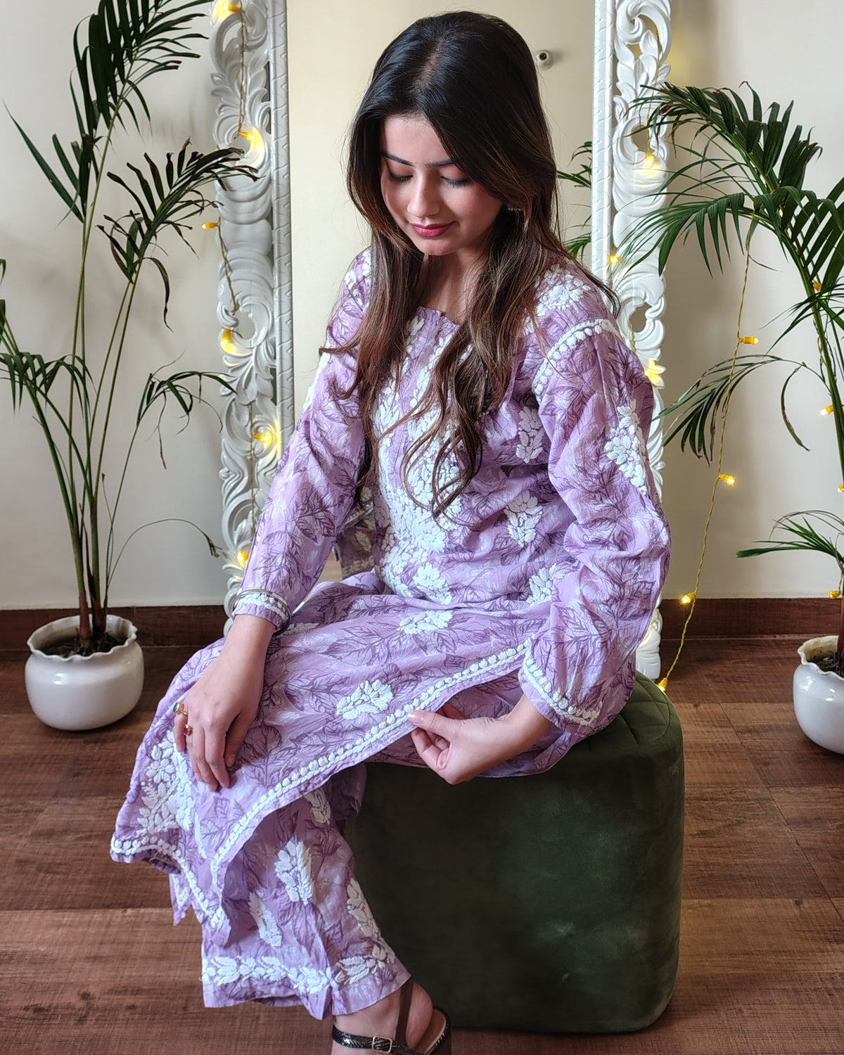 RAHAT Lavender Kurta Plazzo Set