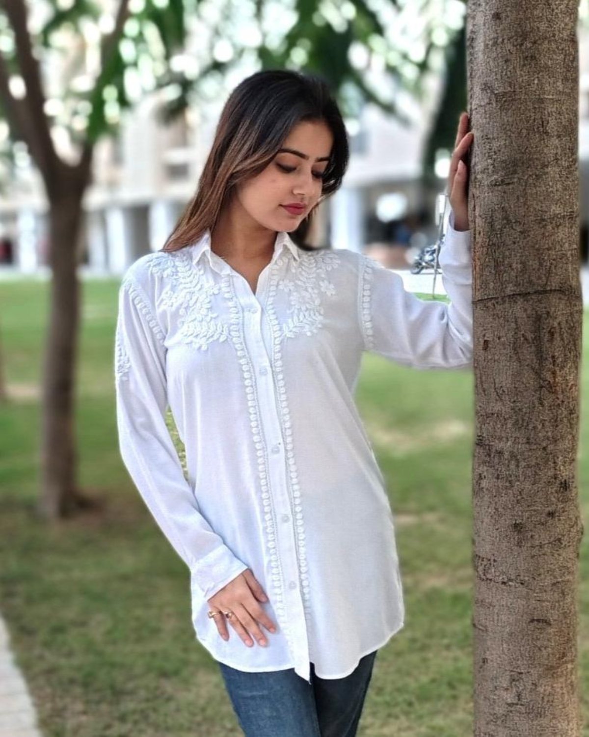 Luxury Rayon  Cotton Chikankari Shirt