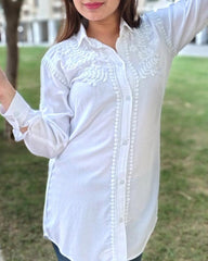 Luxury Rayon  Cotton Chikankari Shirt