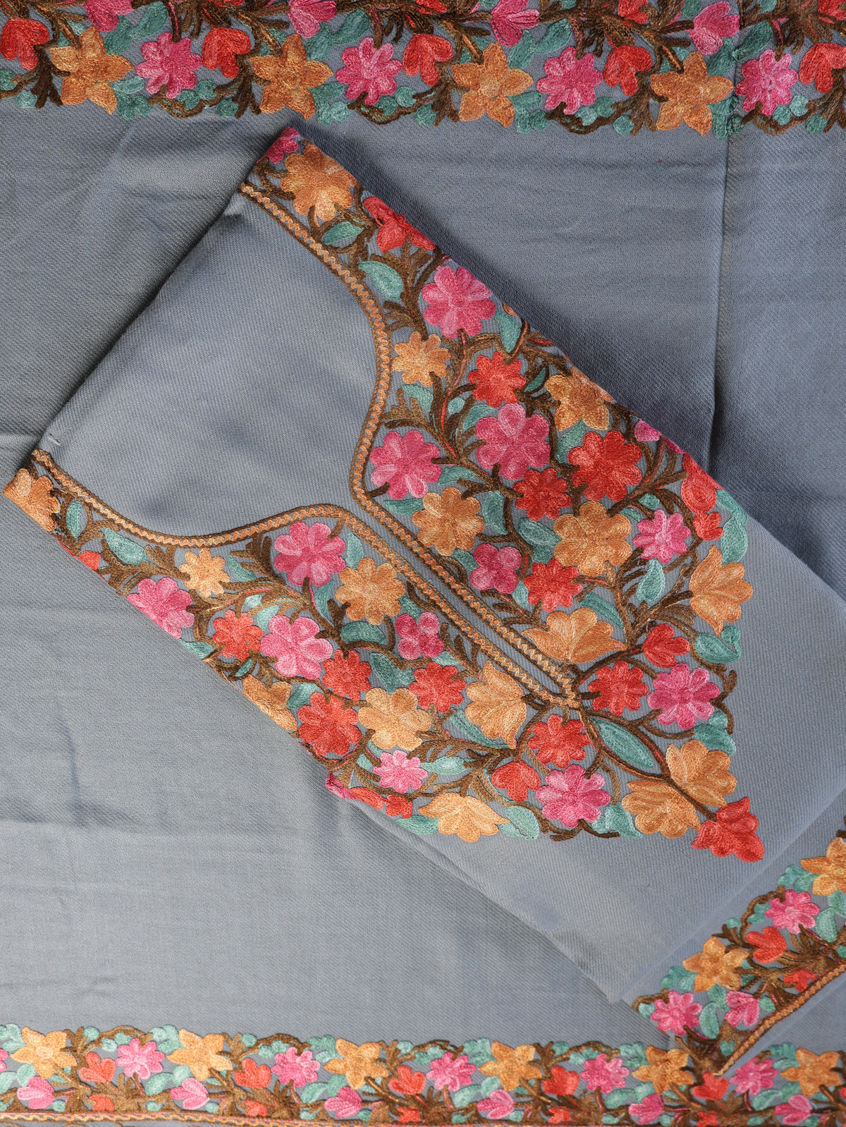 ZAINAB 3-piece Unstitched Suit Set- GREY