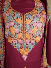 ZAINAB 3-piece Unstitched Suit Set- MULBERRY WINE