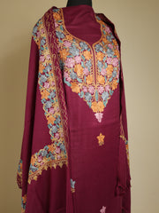 ZAINAB 3-piece Unstitched Suit Set- MULBERRY WINE