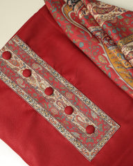 SAFFIYA 3-piece Unstitched Suit set (Red)