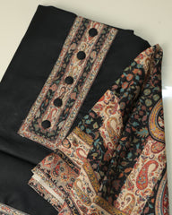 SAFFIYA 3-piece Unstitched Suit set (Black)