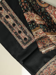 SAFFIYA 3-piece Unstitched Suit set (Black)