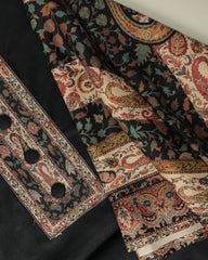 SAFFIYA 3-piece Unstitched Suit set (Black)