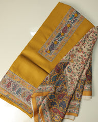 SAFFIYA 3-piece Unstitched Suit set (Mustard Yellow)