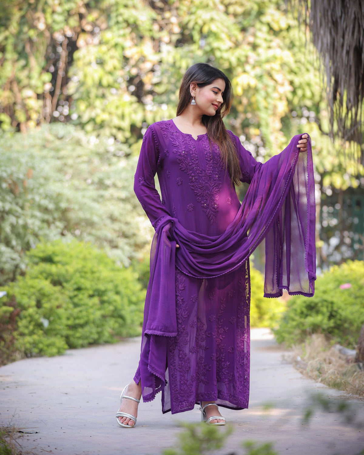 RAWAYAT INDIGO PURPLE Chikankari suit set